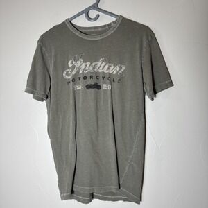 Indian Motorcycles T-Shirt size small S Distressed Green